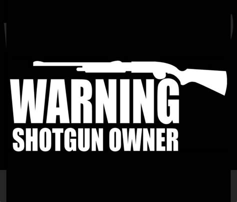 【未使用】warning Shotgun Owner デカール】白 約8x12cm シューティング ハンティング 狩猟 射撃 散弾銃