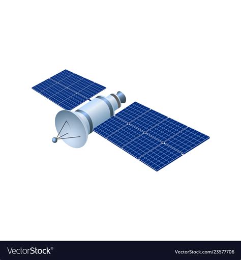 Realistic 3d satellite wireless Royalty Free Vector Image