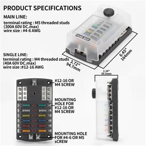 12v24v 12 Circuits Blade Fuse Block With Negative Bus And Cover And Led Indicators Daier