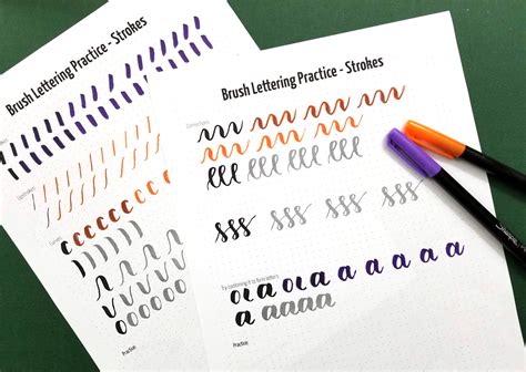 Brush Lettering Practice Sheets Free