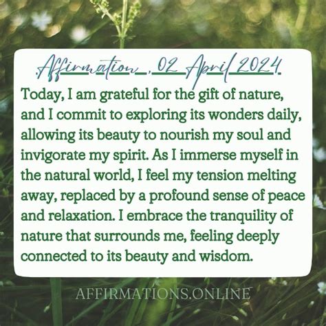 Affirmation 08 April 2024 Affirmations Online