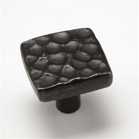 Black Iron Pulls 15 Hammered Square Knob 0427 Northern Crescent Iron