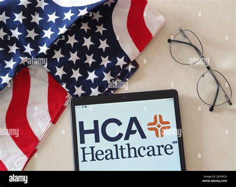 In this photo illustration Hospital Corporation of America (HCA Healthcare) logo seen displayed ...