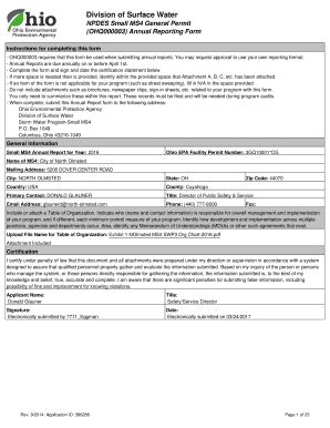 Fillable Online Npdes Small Ms General Permit Ohq Annual