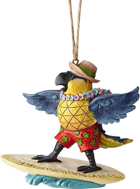 Enesco Margaritaville By Jim Shore Parrot Surfing Hanging Ornament 36 Multicolor