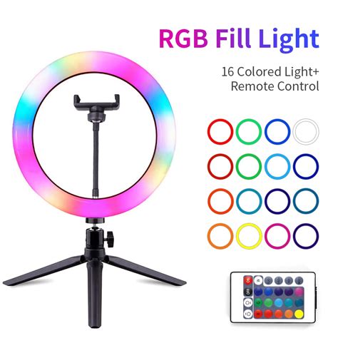 DigiTek DRL 15C RGB LED RGB Ring Light With Stand For YouTube Photo