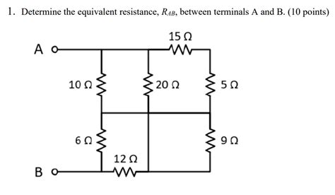 Solved Determine The Equivalent Resistance Rab Between Terminals