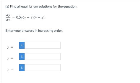 Solved A Find All Equilibrium Solutions For The Equation