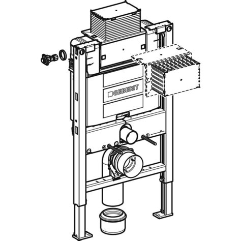 Geberit Duofix Element For Wall Hung WC 82 Cm With Omega Concealed