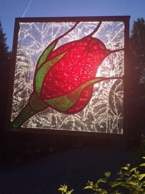 Rosebud Stained Glass Stained Glass Stained Glass Suncatchers Rose Buds