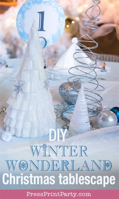 DIY Christmas Table Decor (Blue & Silver) Winter Wonderland