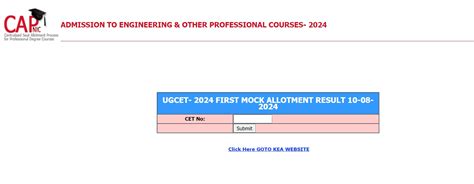 KCET Mock Allotment 2024 OUT Live KEA UGCET Round 1 Mock Allocation