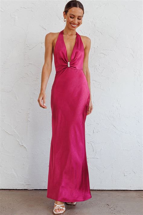 Oasis Diamante Halterneck Maxi Dress Fuchsia In 2024 Colorful Dresses