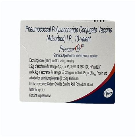 Prevenar 13 Pneumococcal Polysaccharide Conjugate Vaccine 0 5 Ml At Rs