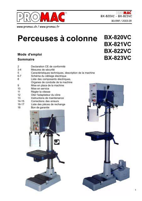 Perceuses Colonne Promac