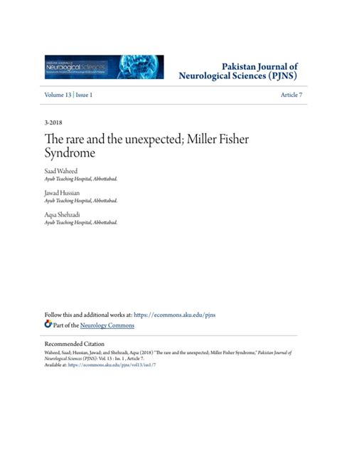 The Rare and The Unexpected Miller Fisher Syndrome | PDF ...