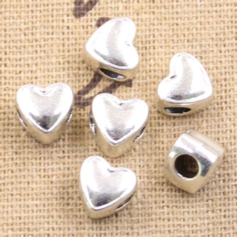 Dropshipping Copilot 15pcs 8x7x9mm Heart 3 5mm Big Hole Antique