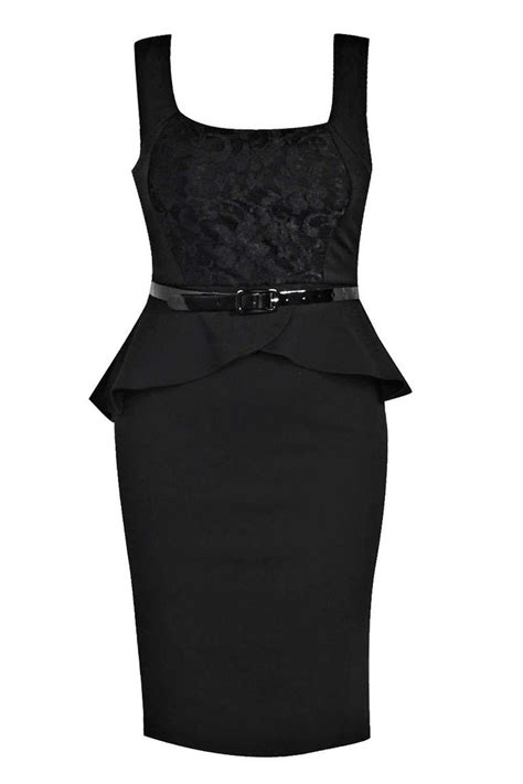 Lizzy Lace Detail Peplum Midi Dress