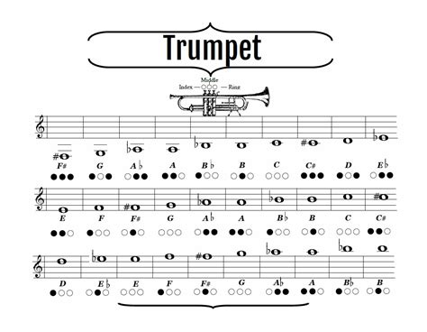 Scale Sheet Trumpetr With Finger Chart Fingering Chart For Trumpets