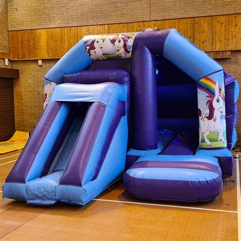 Unicorn Bouncy Castle Slide Disco Ready Kingdom Of Castles Farnborough