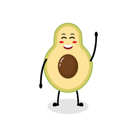 Lindo Personaje De Dibujos Animados De Aguacate Con Expresión Feliz PNG