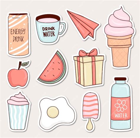 Premium Vector Set Of Colorful Cute Stickers