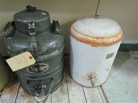 Insulated Water Cooler And Army Bucket Cw Spiggols