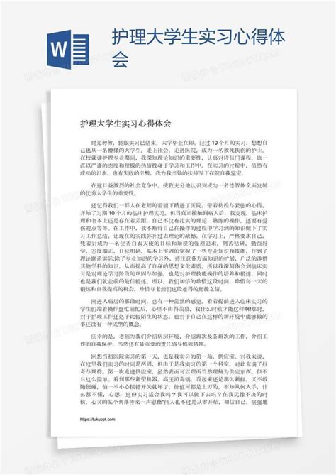 护理大学生实习心得体会word模板下载熊猫办公