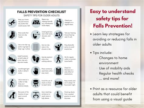 Falls Prevention Checklist Falls Injury Tip Sheet Seniors Health