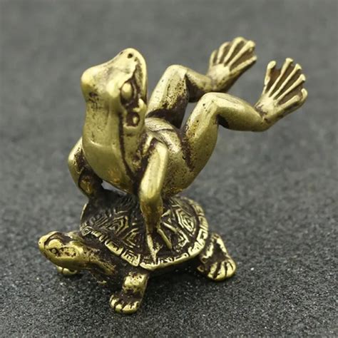 Figurine Tortue Grenouille En Laiton Massif D Licate Ornement Pour