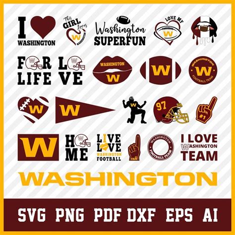 Washington Football Team Svg Bundle Washington Football Team Svg