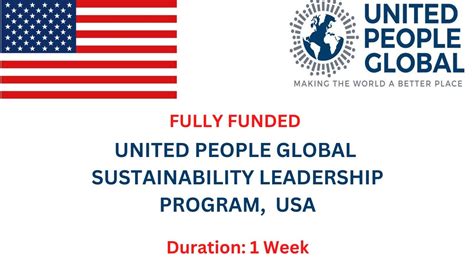 Upg Sustainability Leadership Program In Usa Fully Funded No