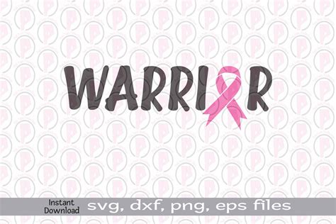 Warrior Cancer Ribbon Svg Warrior Cut File Breast Cancer Etsy