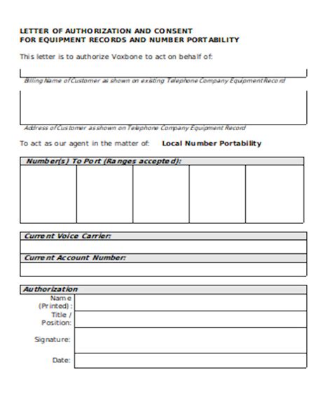 Letter Of Authorization Form Template