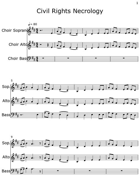 Civil Rights Necrology Sheet Music For Choir Aahs