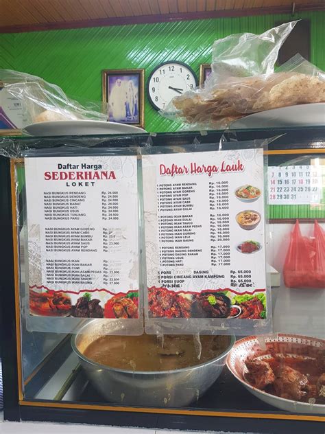 Menu At Rm Sederhana Loket Restaurant Pekanbaru Jl Tuanku Tambusai