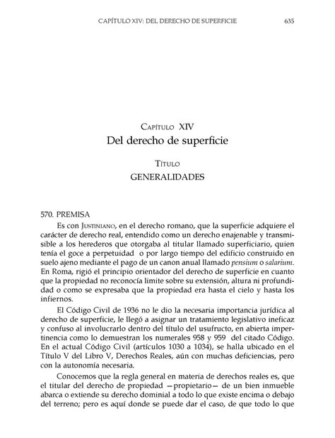 Derechos Reales 635 651 CAPÍTULO XIV DEL DERECHO DE SUPERFICIE 635