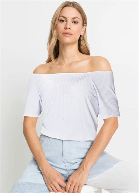 Blusa Ombro A Ombro Branca Bonprix