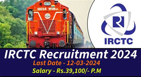 IRCTC Recruitment 2024 Monthly Salary Up To 39100 Check Posts