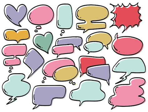 Premium Vector Handdrawn Colorful Speech Bubbles Vector Illustration