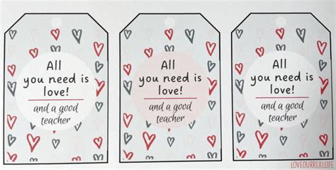 Free Printable Valentine S Gift Tags For Teachers Love Our Real Life