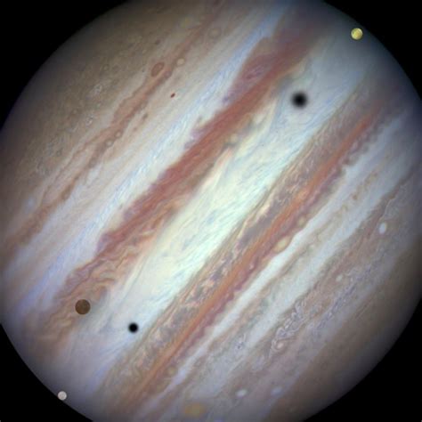 NASA's Hubble Space Telescope image of Jupiter and three of the planet ...