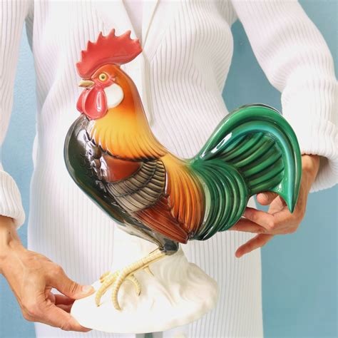 german goebel large rooster undamaged top vintage figurine porcelain