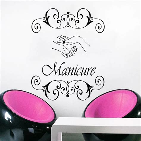 Newly Wall Decal Manicure Vinyl Sticker Hand Beauty Salon Wall Window Decor Nails Cosmetic