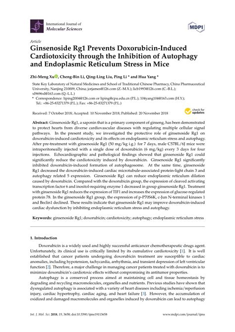 Pdf Ginsenoside Rg Prevents Doxorubicin Induced Cardiotoxicity