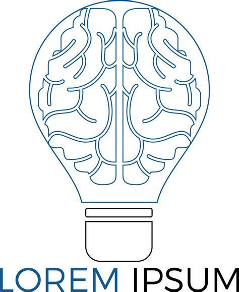 Bulb And Brain Logo Design Creative Light Bulb Idea Brain Vector Icon