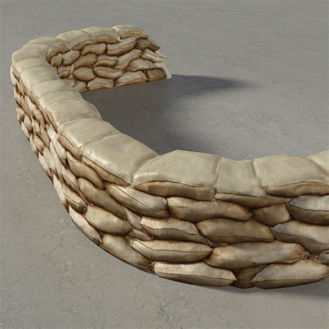 3D model Sandbags Wall Construction Kit VR / AR / low-poly | CGTrader