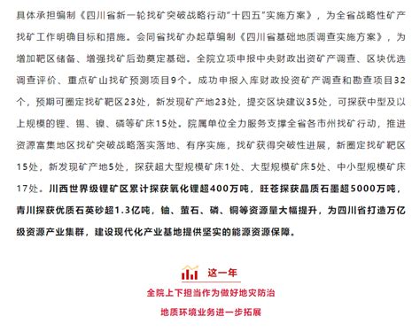 构建新格局 培育新动能 省地调院院属单位集中授牌一周年 四川省地质调查研究院