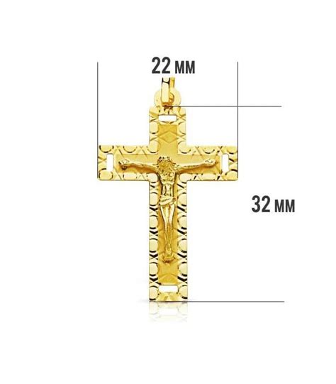 Cruz Cristo Tallada 18 Ktes 32mm Alda