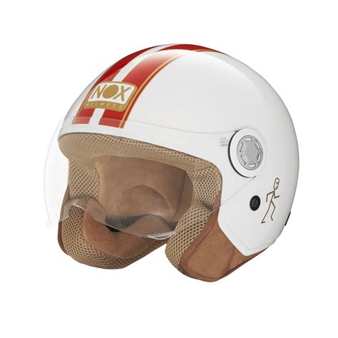 Nox Casque Jet Moto Scooter N Evo Blanc Rouge